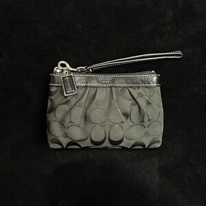 Coach Charcoal and Black Signature Wristlet